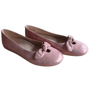 $145‎ VIONIC Tilly Pink Sparkle Glitter Ballet Bow Flats Leather Shoes SZ 10 EUC